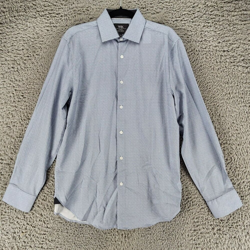 WRK Shirt Mens 15.5 Blue Long Sleeve Button Up *NWT*